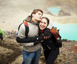 Practicing hiking and walking in New Zealand